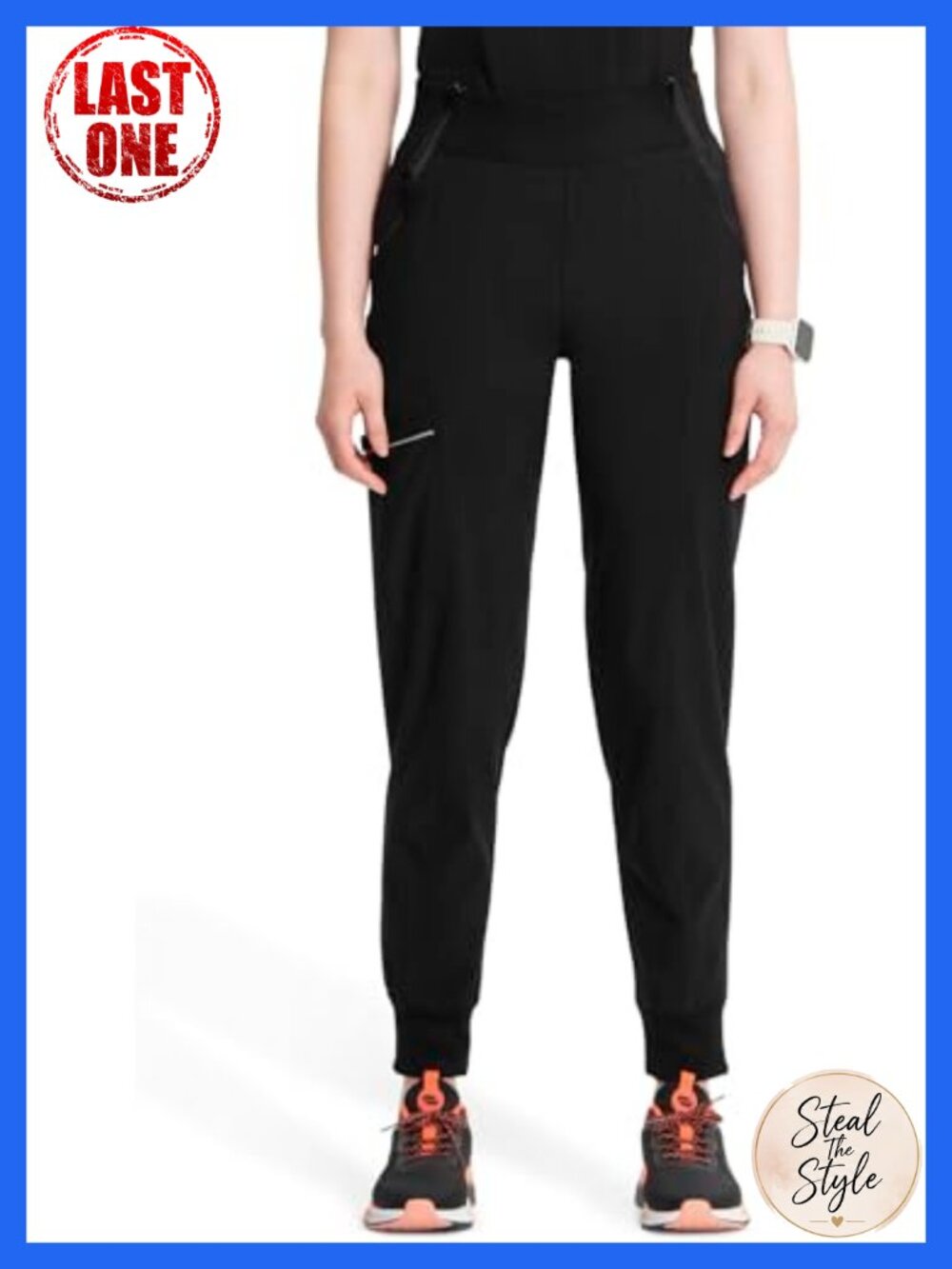 Infinity Womens Scrub Jogger Pants Mid Rise 5 Pockets Wrinkle Resistant